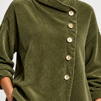 Haystacks Asymmetric Corduroy Top - Lead Product Detail