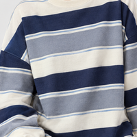 Wharmton Striped Crewneck Top - Lead Product Detail