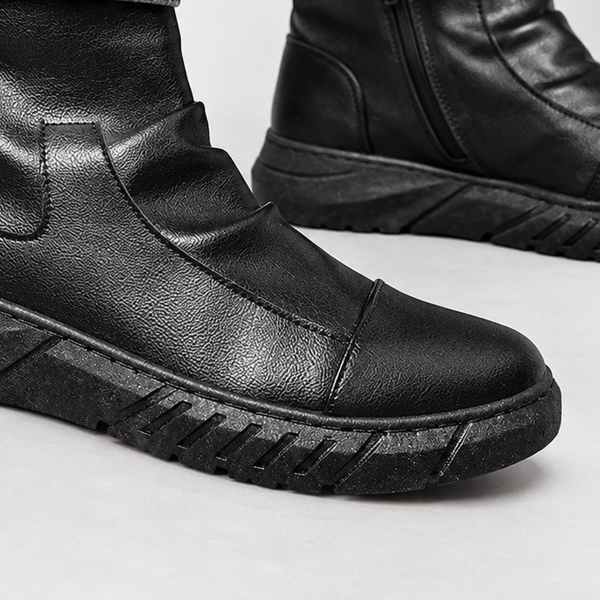 Caistor Zip Ankle Boots - Lead Product Detail