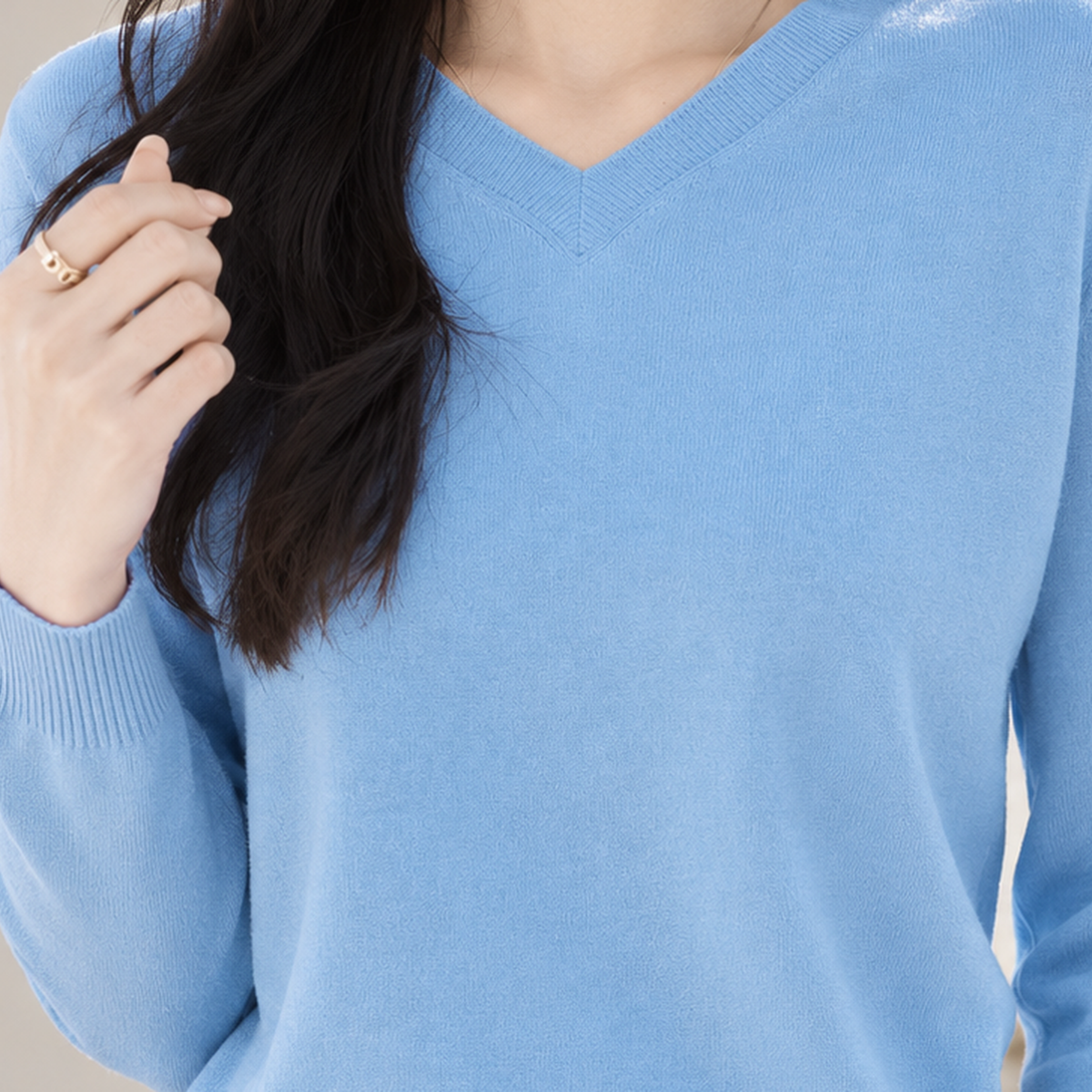 Benniworth V Neck Sweater - Lead Product Detail