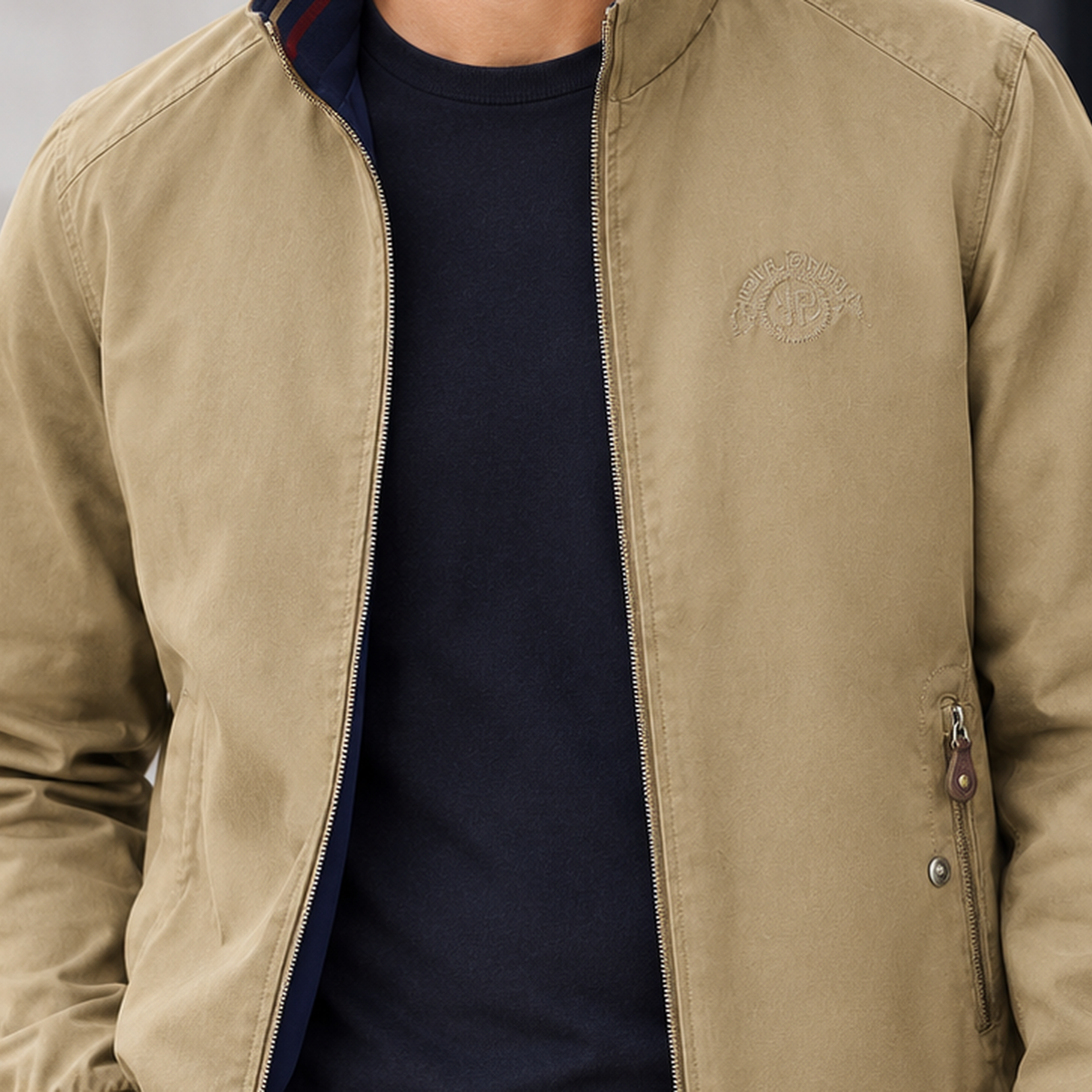 Witherslack Stand Collar Jacket - Lead Product Detail