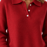 Innerleithen Relaxed Polo Sweater - Lead Product Detail