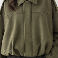 Belstone Suede Bomber Jacket - Lead Product Detail