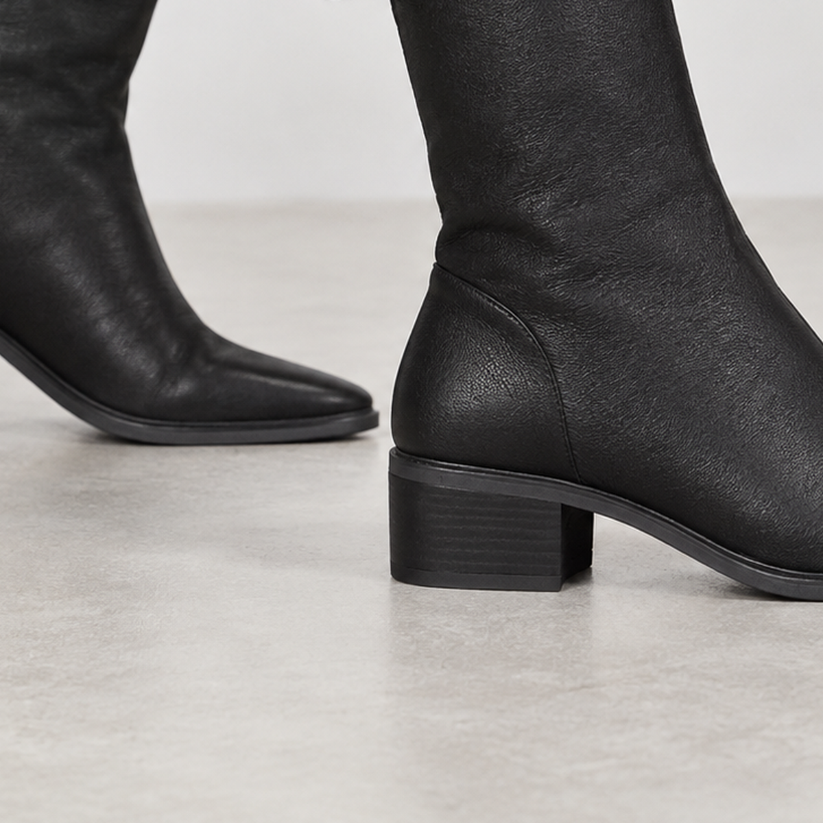 Haythorne Block Heel Boots - Lead Product Detail