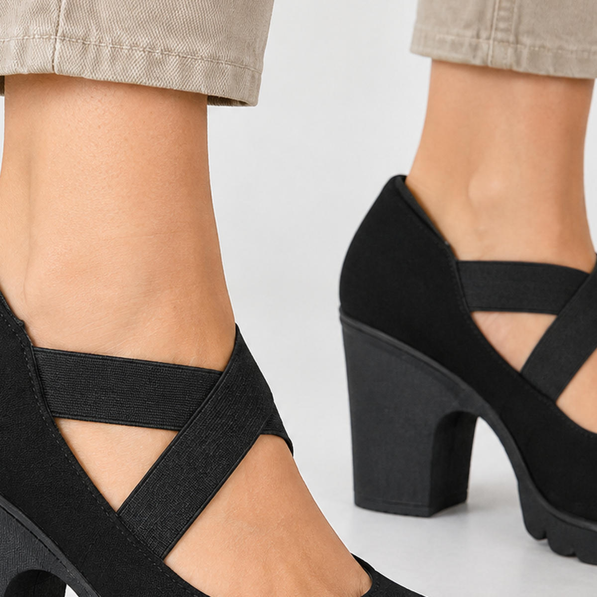 Staithes Cross Strap Heels - Lead Product Detail