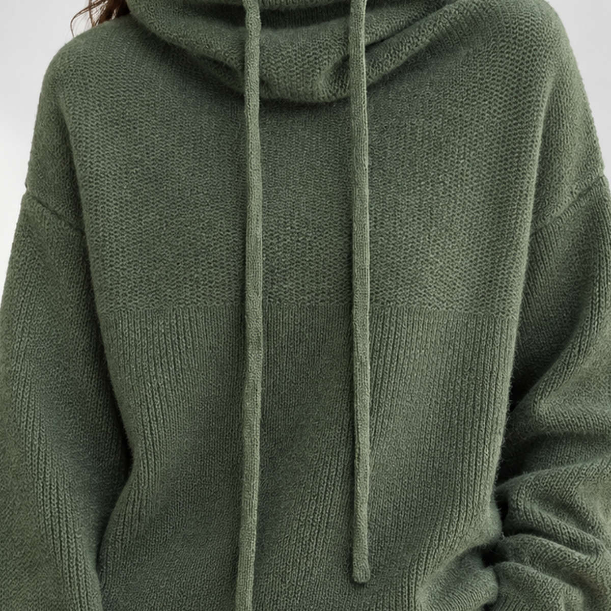 Wrynose Cowl Neck Sweater - Lead Product Detail