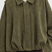 Kinsham Suede Bomber Jacket - Lead Product Detail