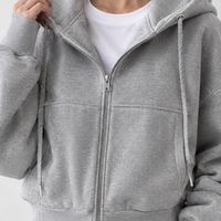 Gerrans Cropped Zip Hoodie - Lead Product Detail