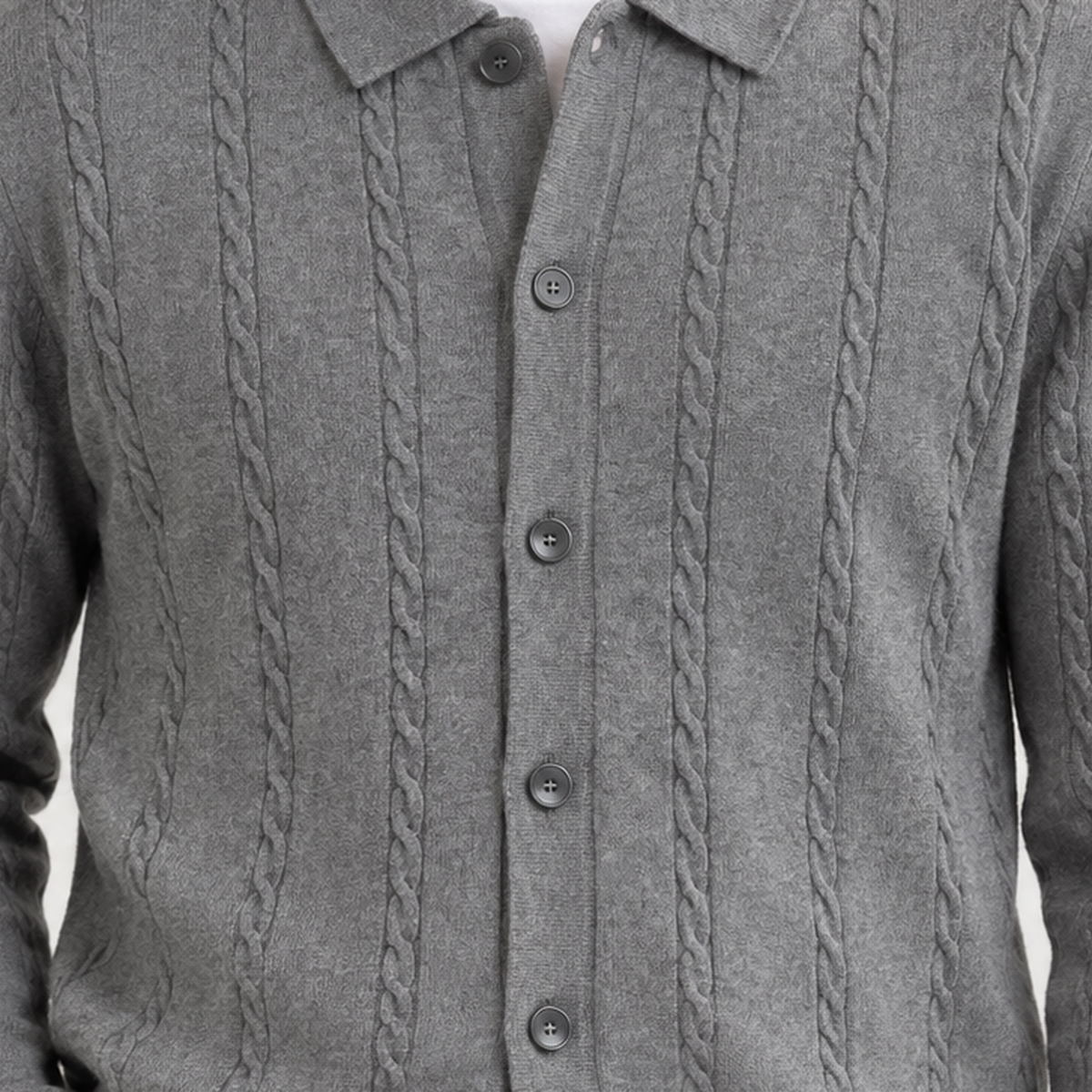 Bakewell Cable Knit Cardigan - Lead Product Detail