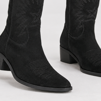 Helwith Suede Western Boots - Lead Product Detail