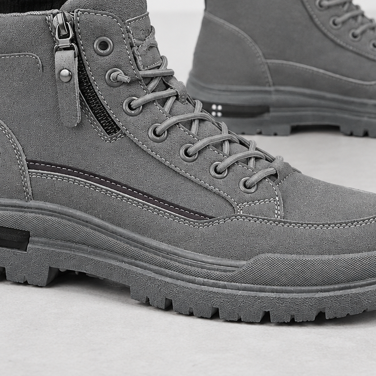 Dingleton Lug Sole Boots - Lead Product Detail