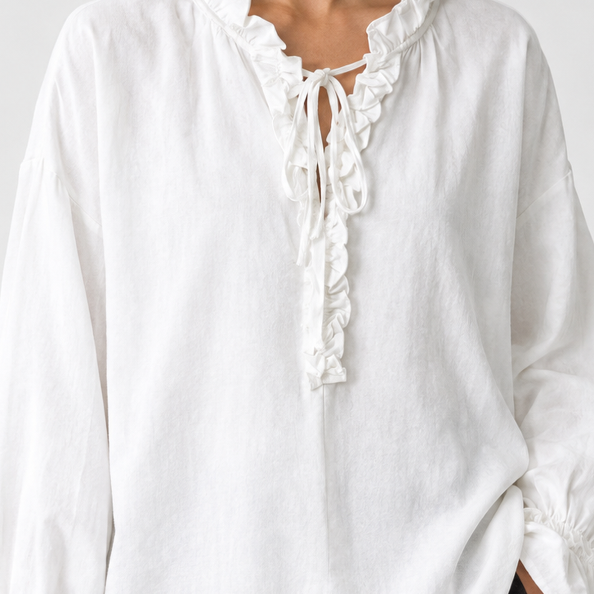 Broomhaugh Ruffle Neck Top - Lead Product Detail