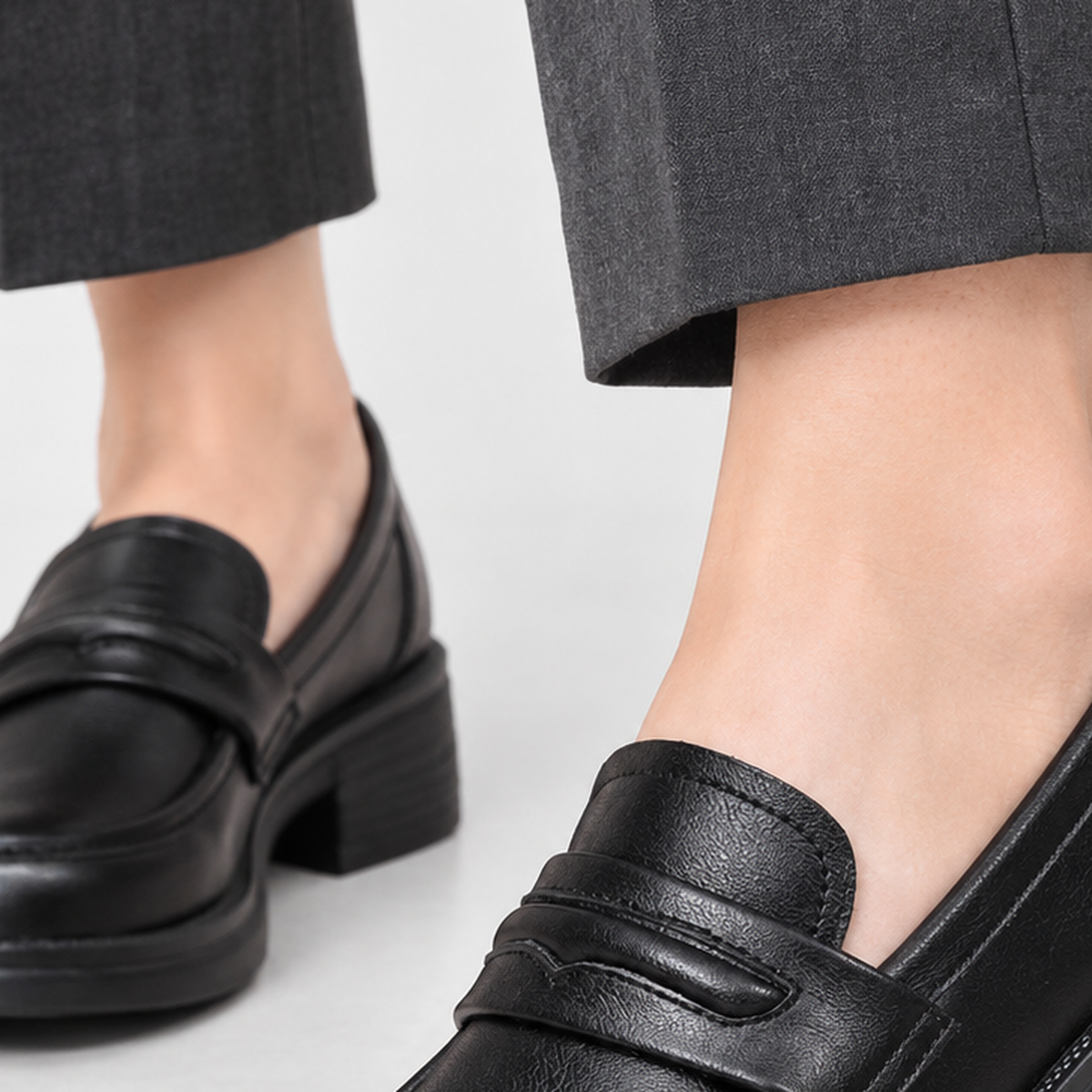 Brathay Block Heel Loafers - Lead Product Detail