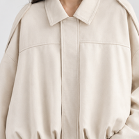 Brendon Suede Bomber Jacket - Lead Product Detail
