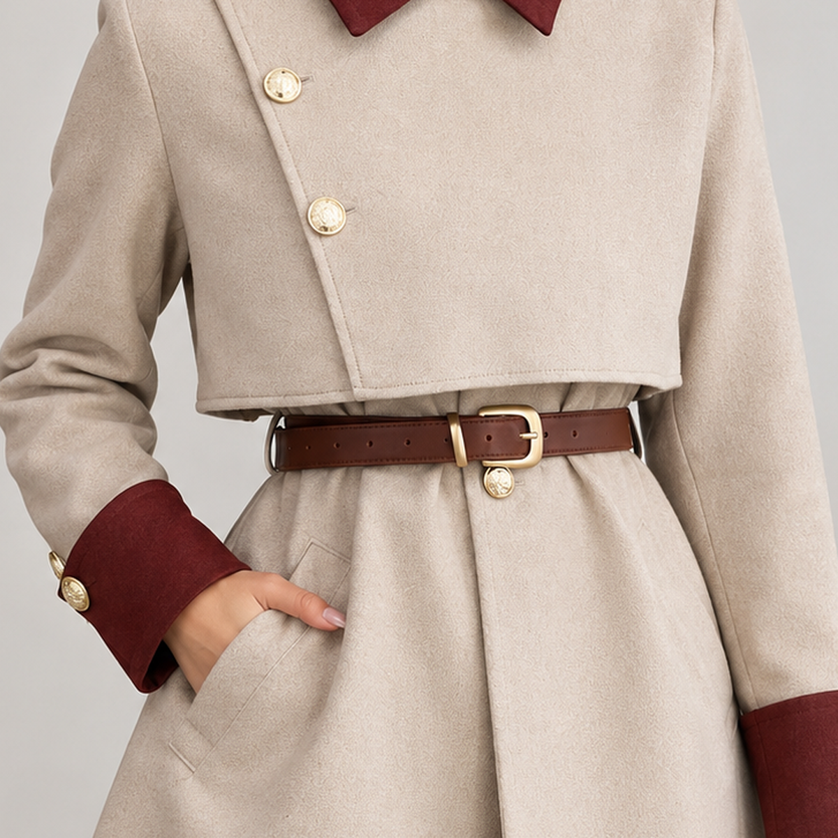 Stainforth Belted Coat - Lead Product Detail