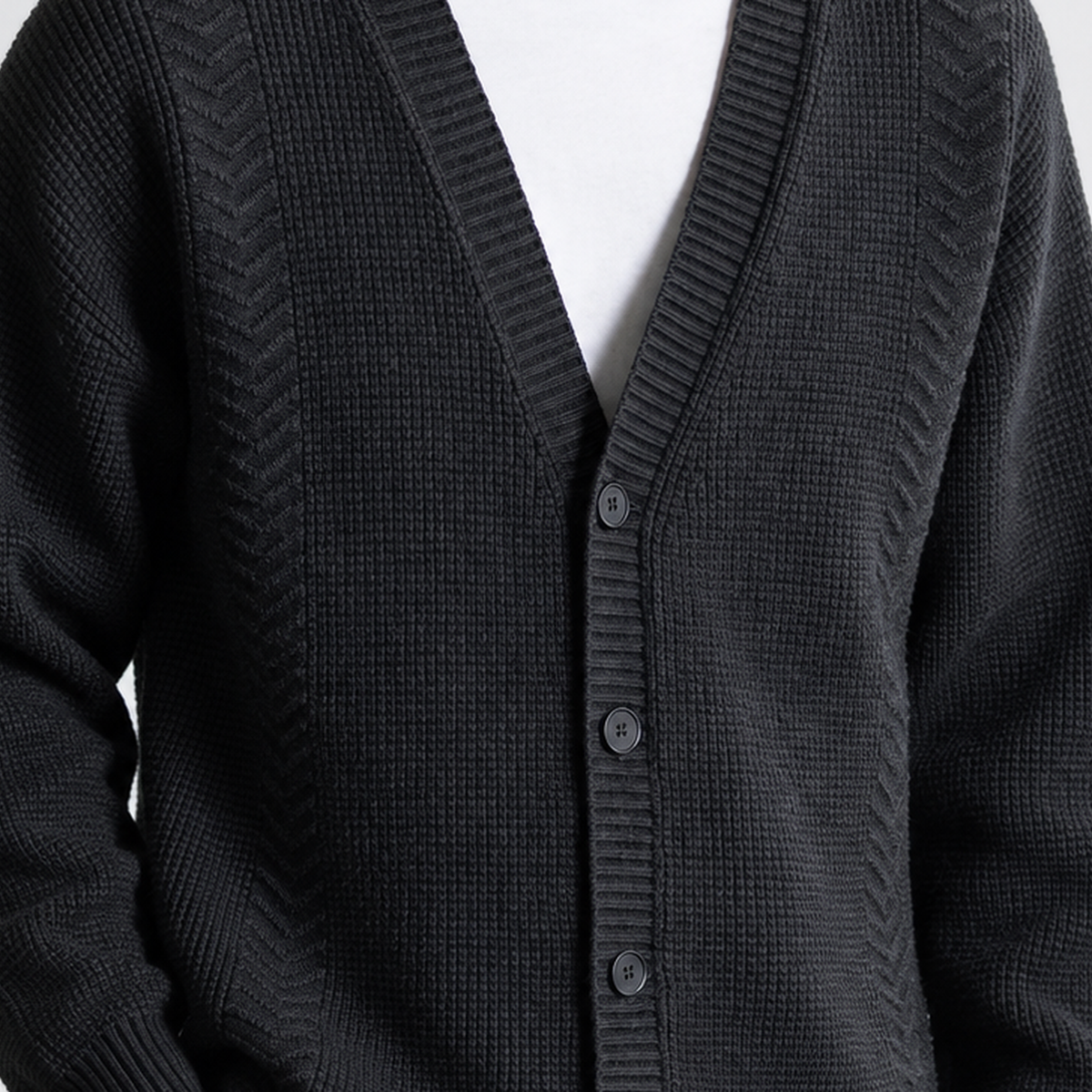 Netherstoke Waffle Knit Cardigan - Lead Product Detail