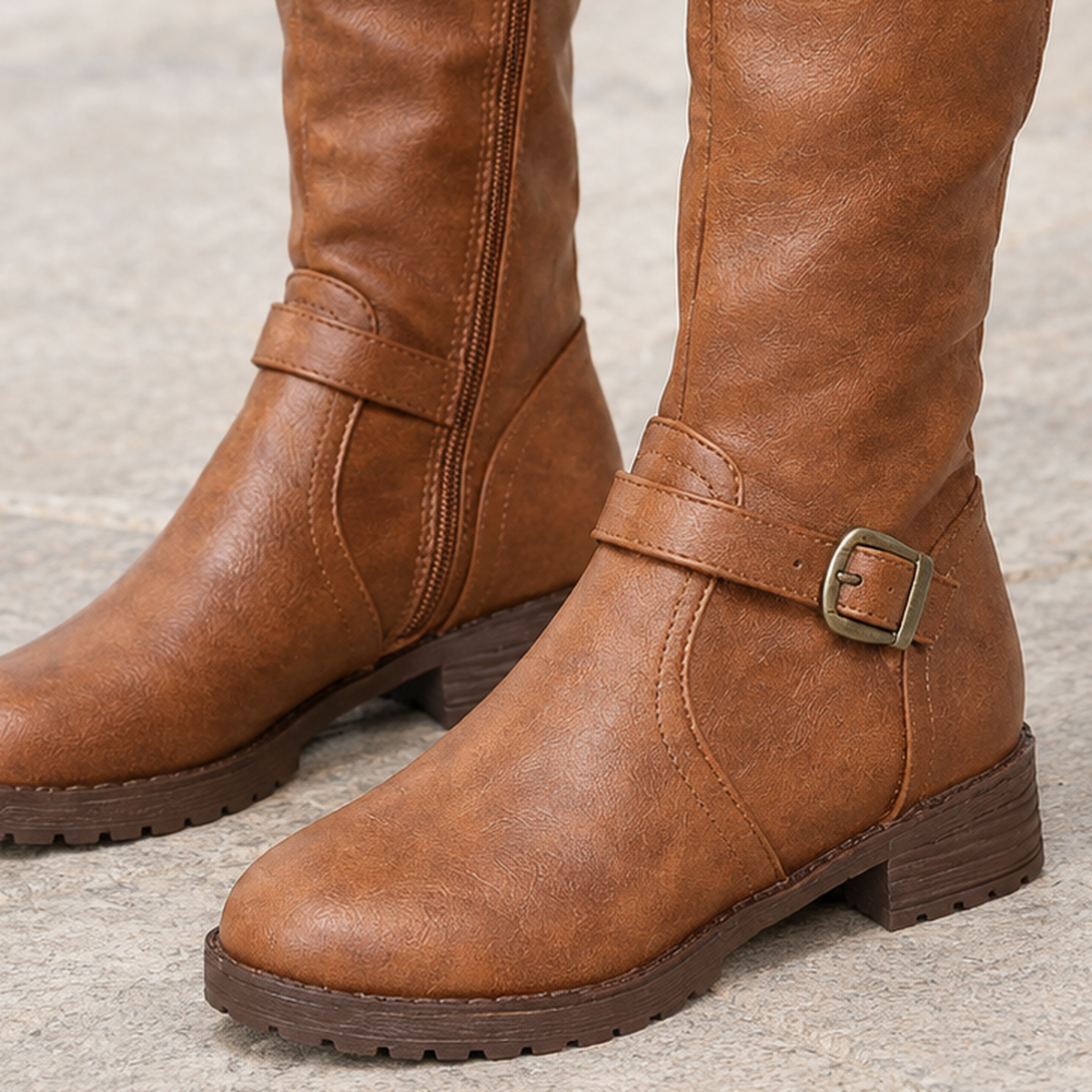 Ashness Buckled Riding Boots - Lead Product Detail