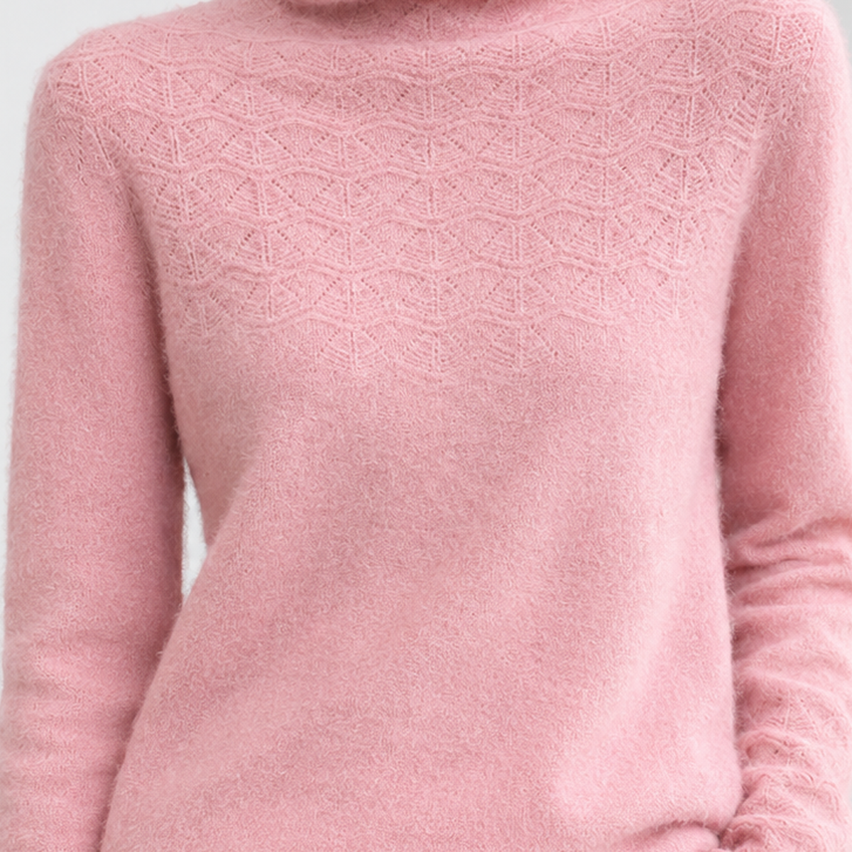 Woolcombe Pointelle Turtleneck Sweater - Lead Product Detail