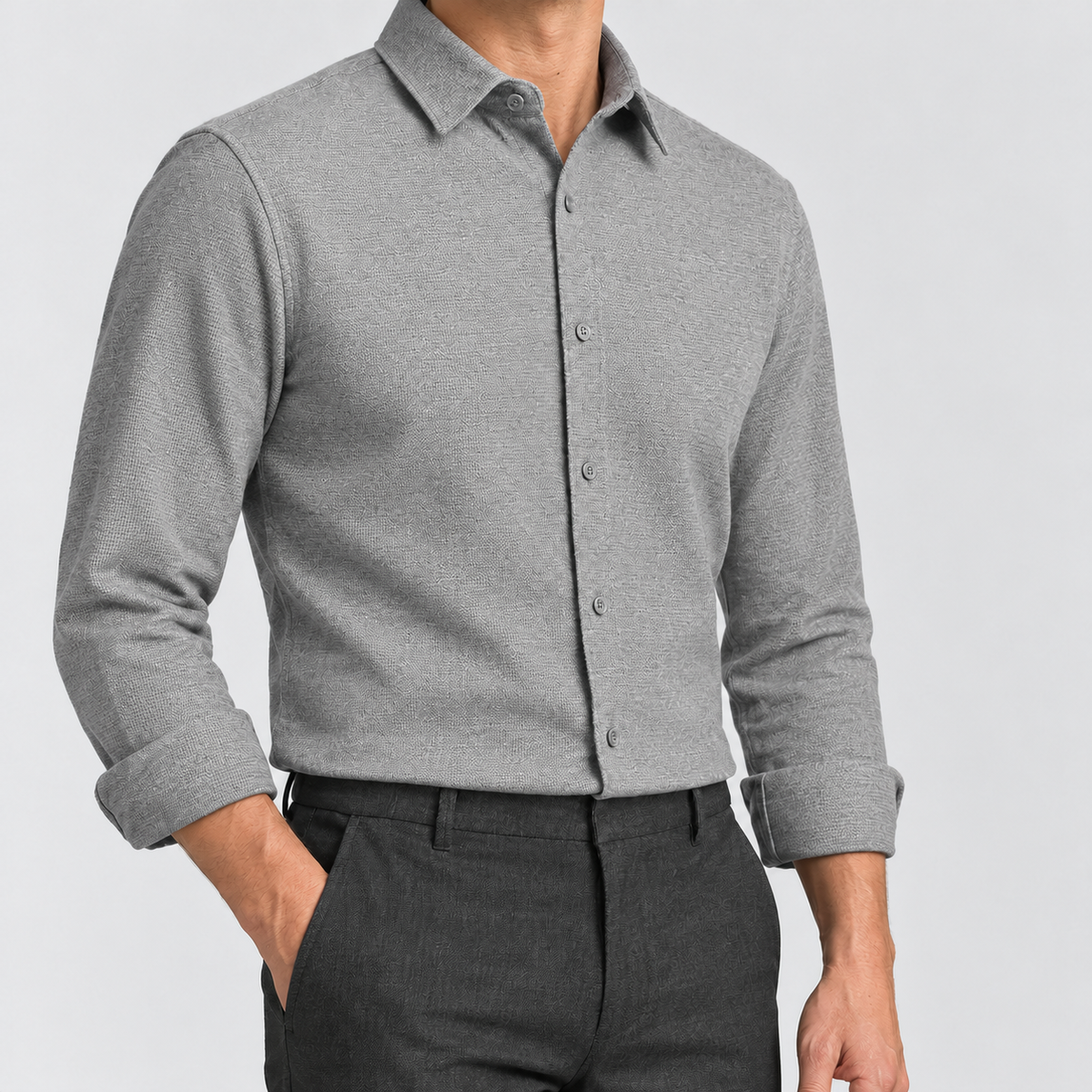 Manaton Fitted Shirt - Light Gray