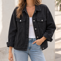 Ashley Denim Jacket - Black