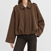 Kinsham Suede Bomber Jacket - Dark Brown