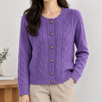 Hampreston Wool Cardigan - Purple