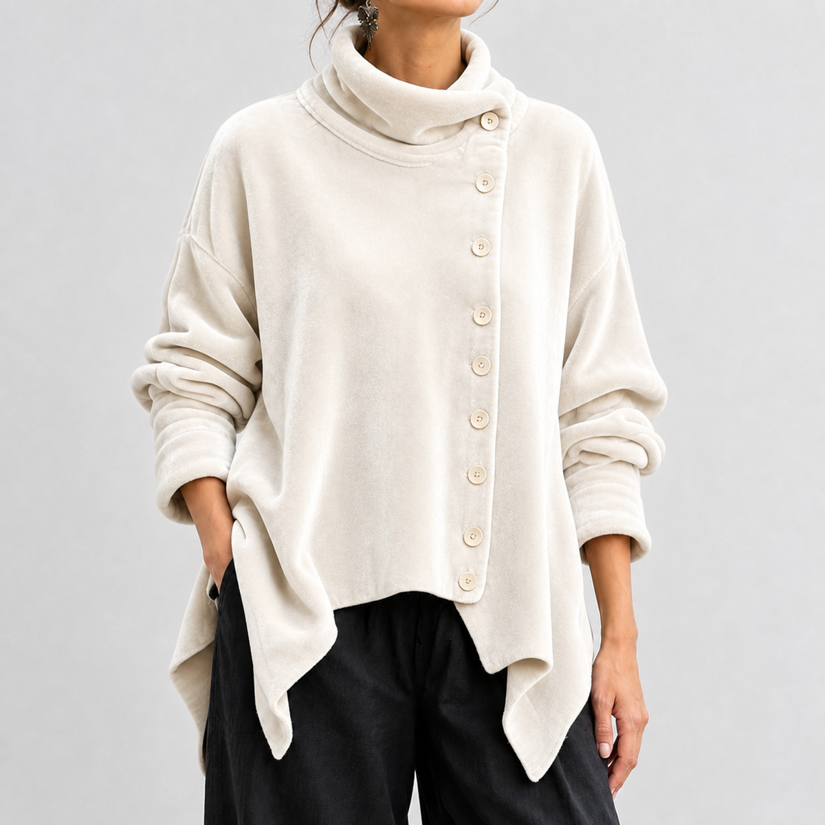 Elena Velvet Cardigan - White