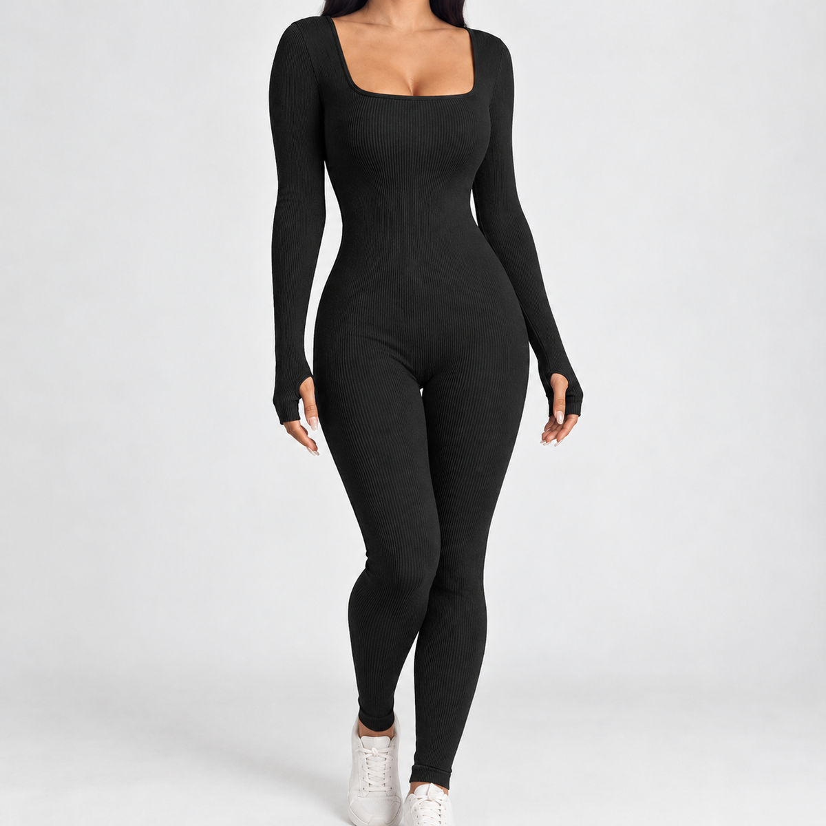Beesby Square Neck Jumpsuit - Black