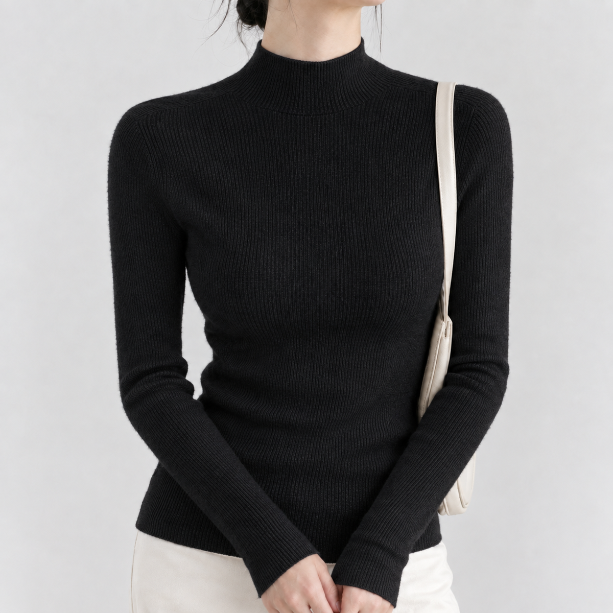 Sofia Ribbed Sweater - Black