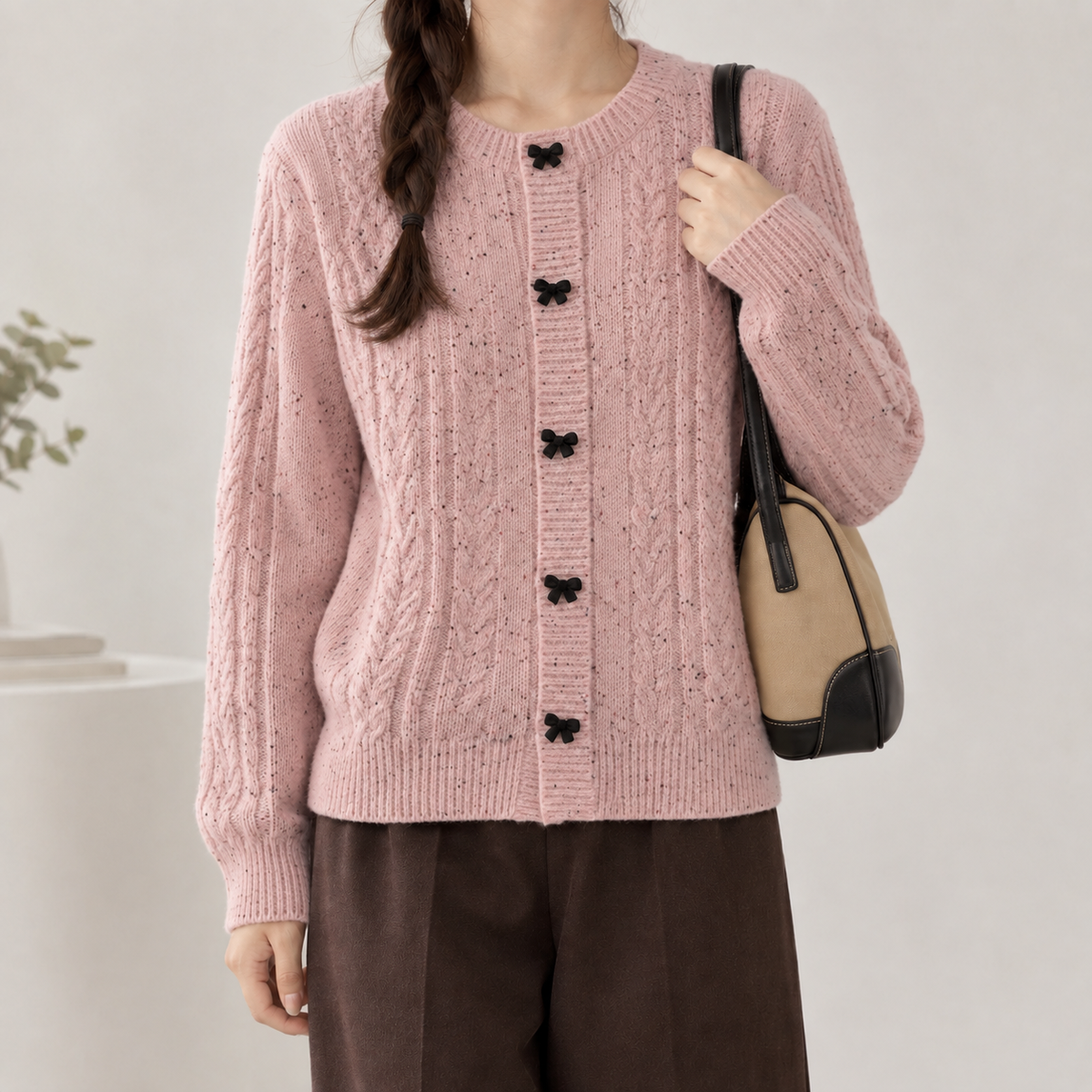 Valencia Cashmere Cardigan - Pink