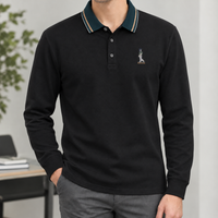Croxby Contrast Collar Polo Shirt - Black