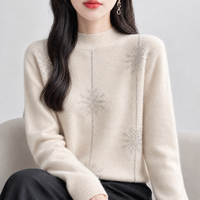 Waitby Rhinestone Sweater - Beige