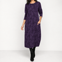 Alma Cocoon Midi Dress - Purple