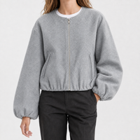 Lara Collarless Jacket - Space Gray
