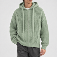 Alverton Cable Knit Hoodie - Green