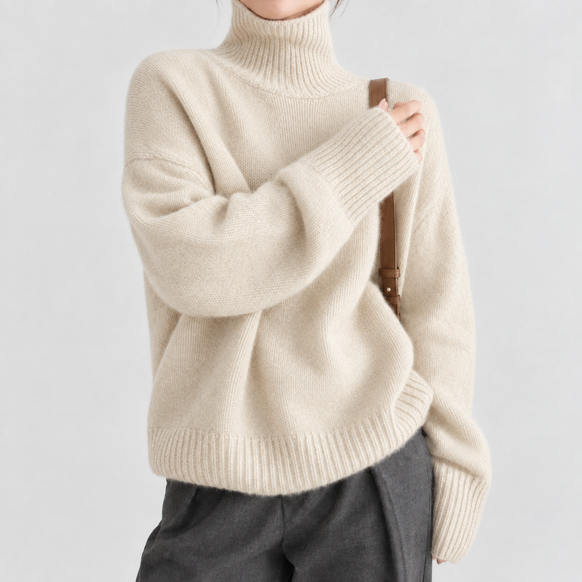 Monsal Turtleneck Sweater - Apricot