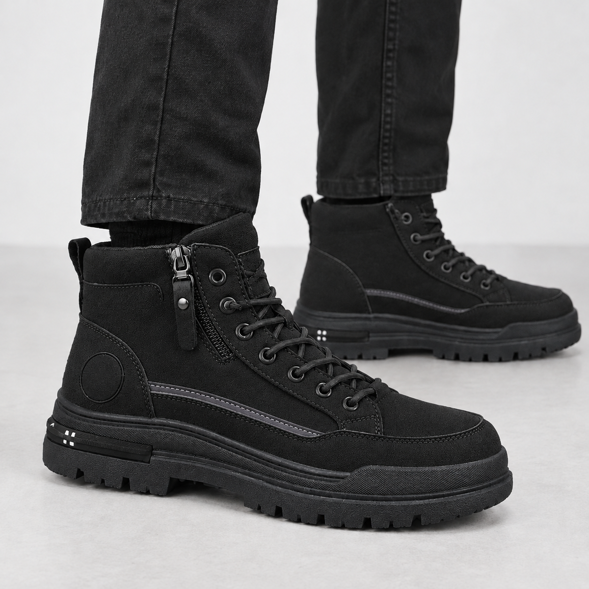 Dingleton Lug Sole Boots - Black