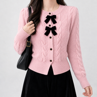 Greygarth Bow Cardigan - Pink