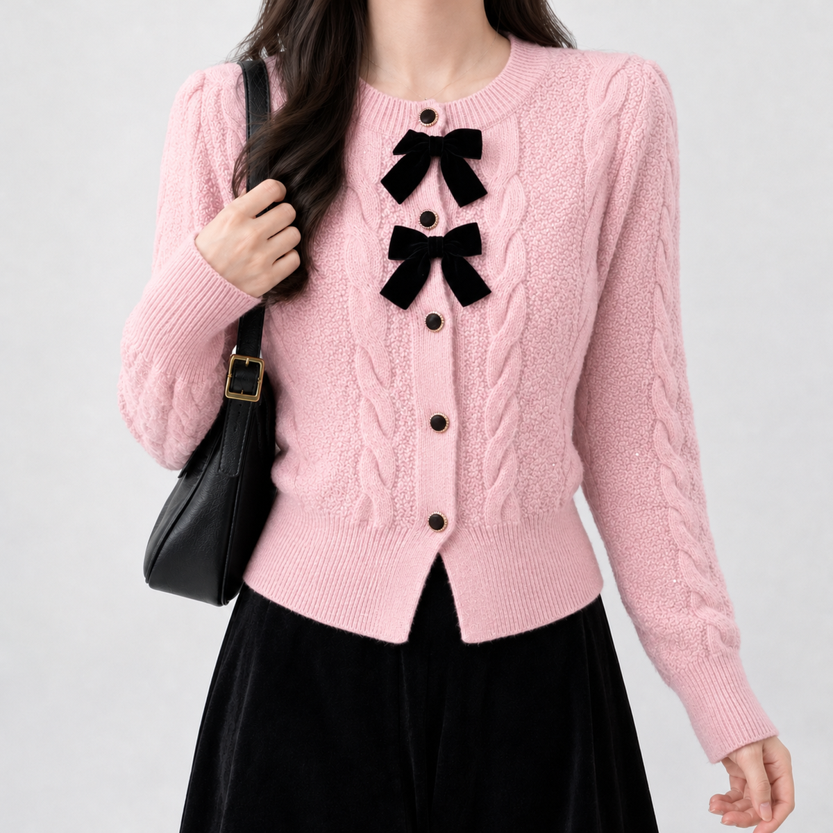 Greygarth Bow Cardigan - Pink