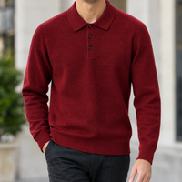 Branxton Polo Collar Sweater - Wine Red