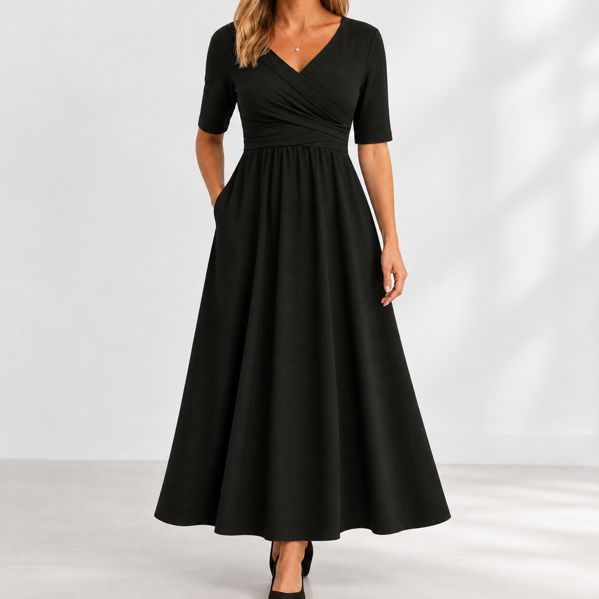 Holme Wrap Maxi Dress - Black