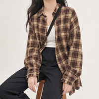 Wylam Plaid Overshirt - Brown Check