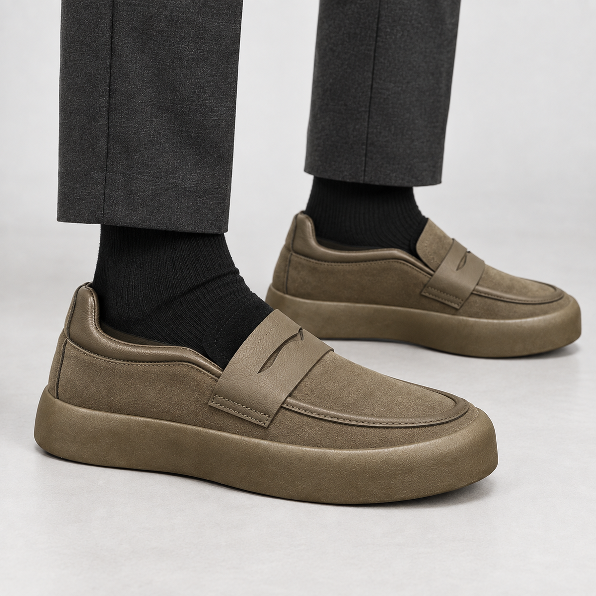 Matteo Platform Loafers - Khaki