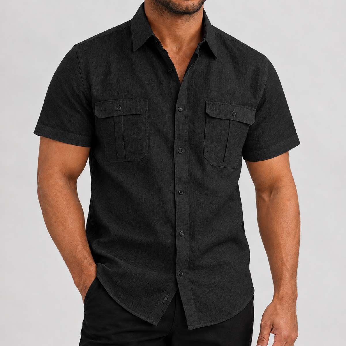 Adforton Linen Shirt - Black