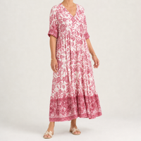 Dacre Tiered Maxi Dress - Pink