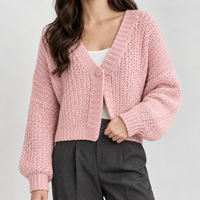 Devoke Chunky Cardigan - Pink