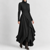 Hepple Draped Maxi Dress - Black