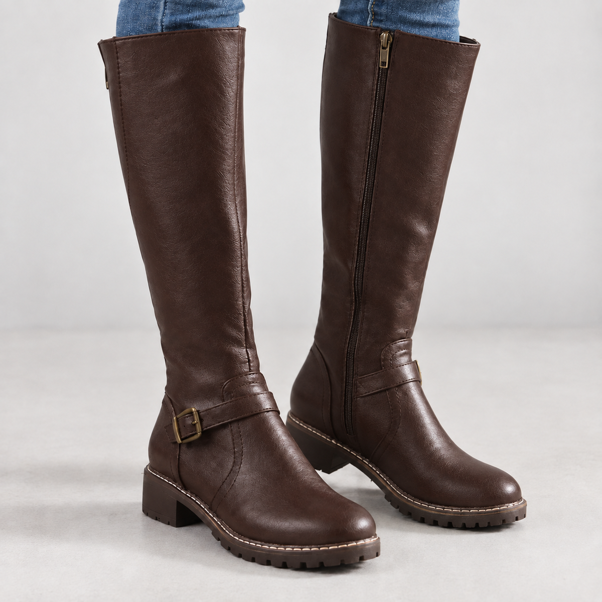 Thirlmere Buckle Boots - Dark Brown