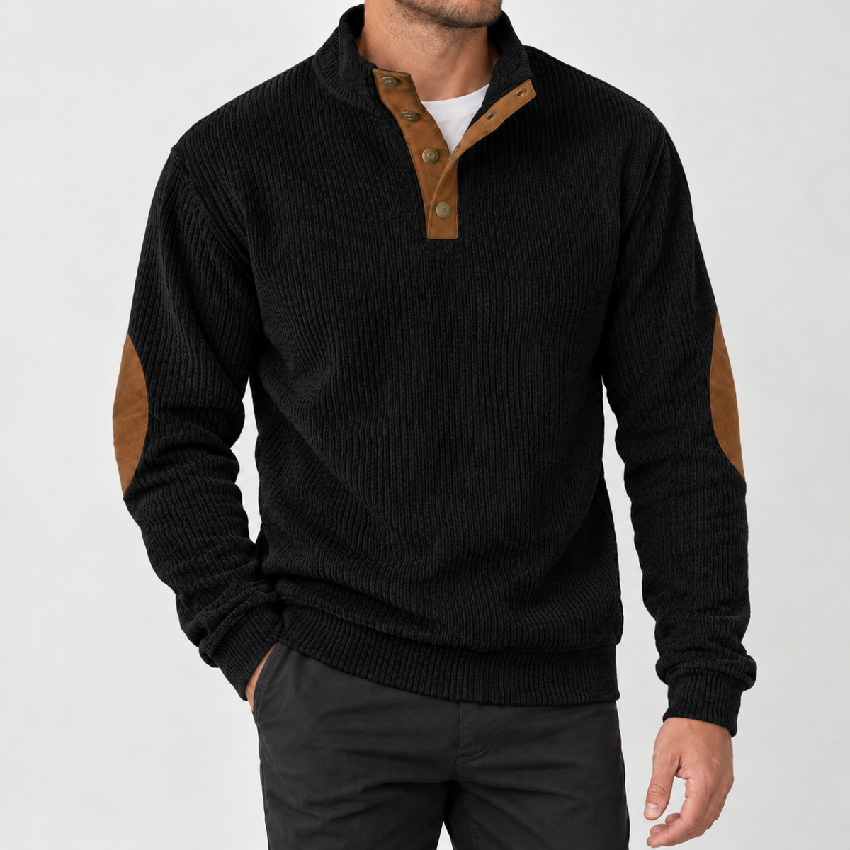 Birkthwaite Corduroy Pullover Jacket - Black