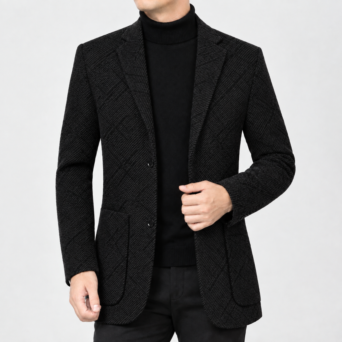 Harlan Textured Jacket - Black